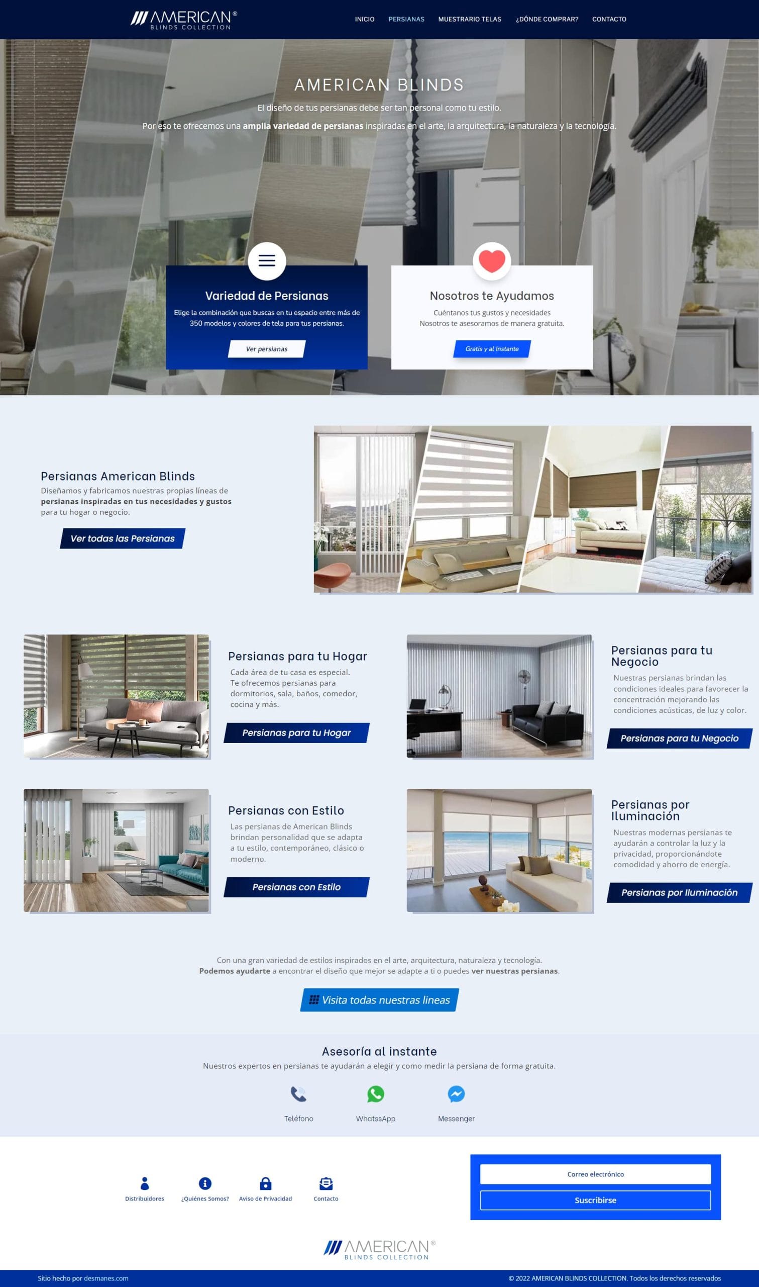 AMERICAN BLINDS Version Desktop