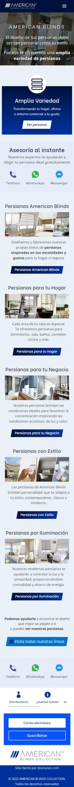 AMERICAN BLINDS Version Mobile