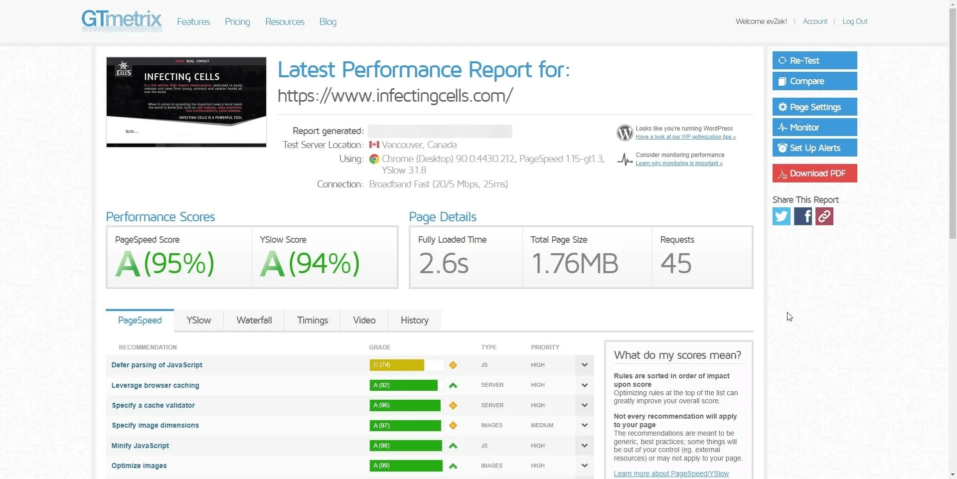 Infectingcells Speedtest Desktop
