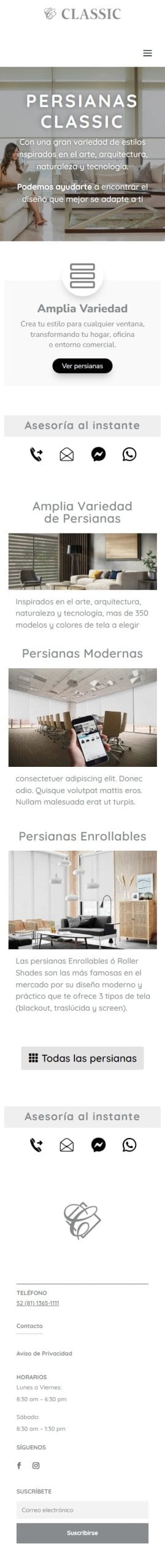 PERSIANAS CLASSIC Version Mobile