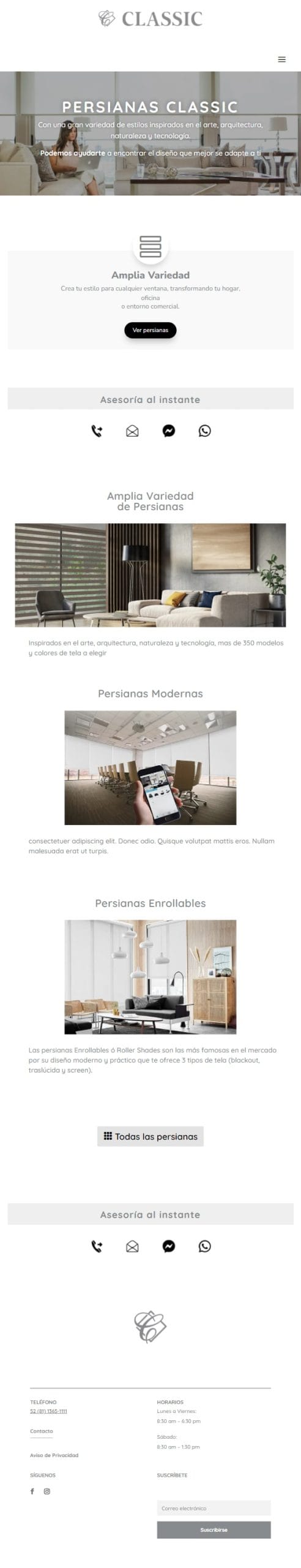 PERSIANAS CLASSIC Version Tablet