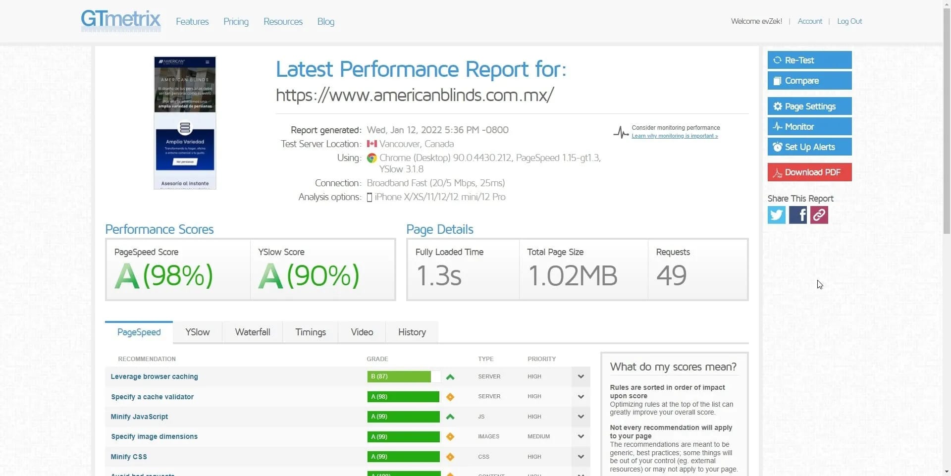 Speedtest AMERICAN BLINDS Mobile