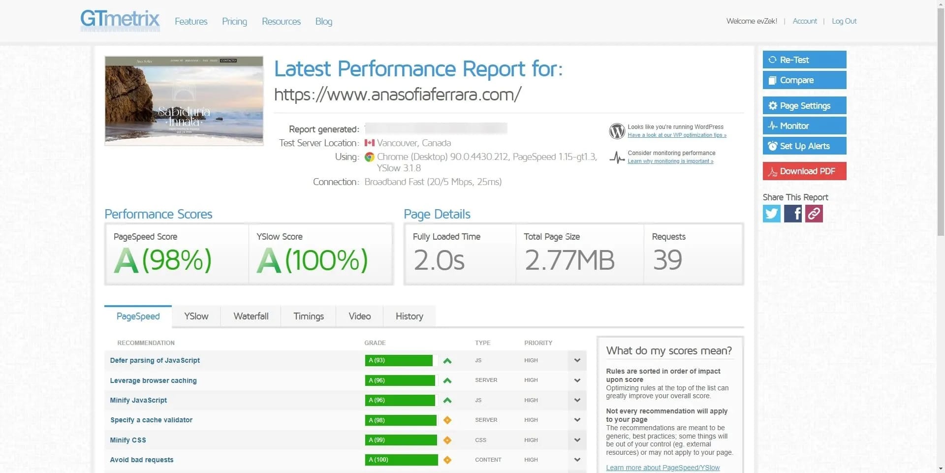 Speedtest Ana Sofia Ferrara Psicoterapia Desktop