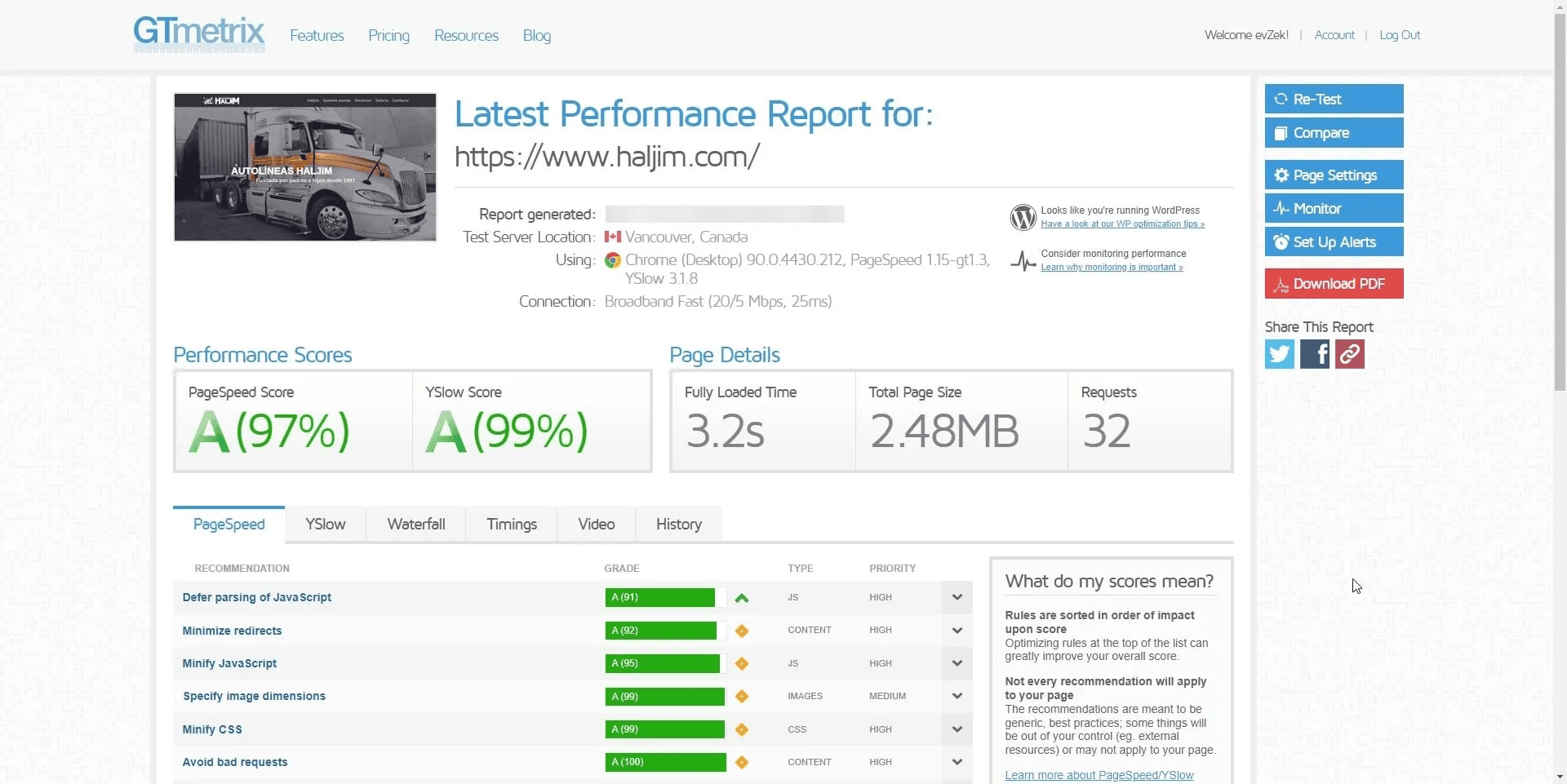 Speedtest AUTOLÍNEAS HALJIM Desktop