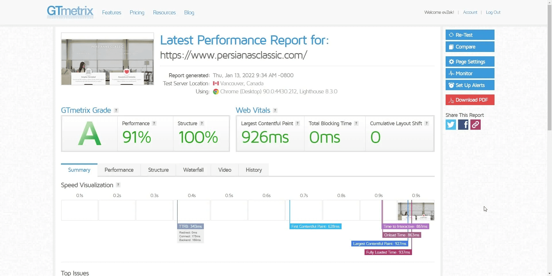 Speedtest PERSIANAS CLASSIC Desktop